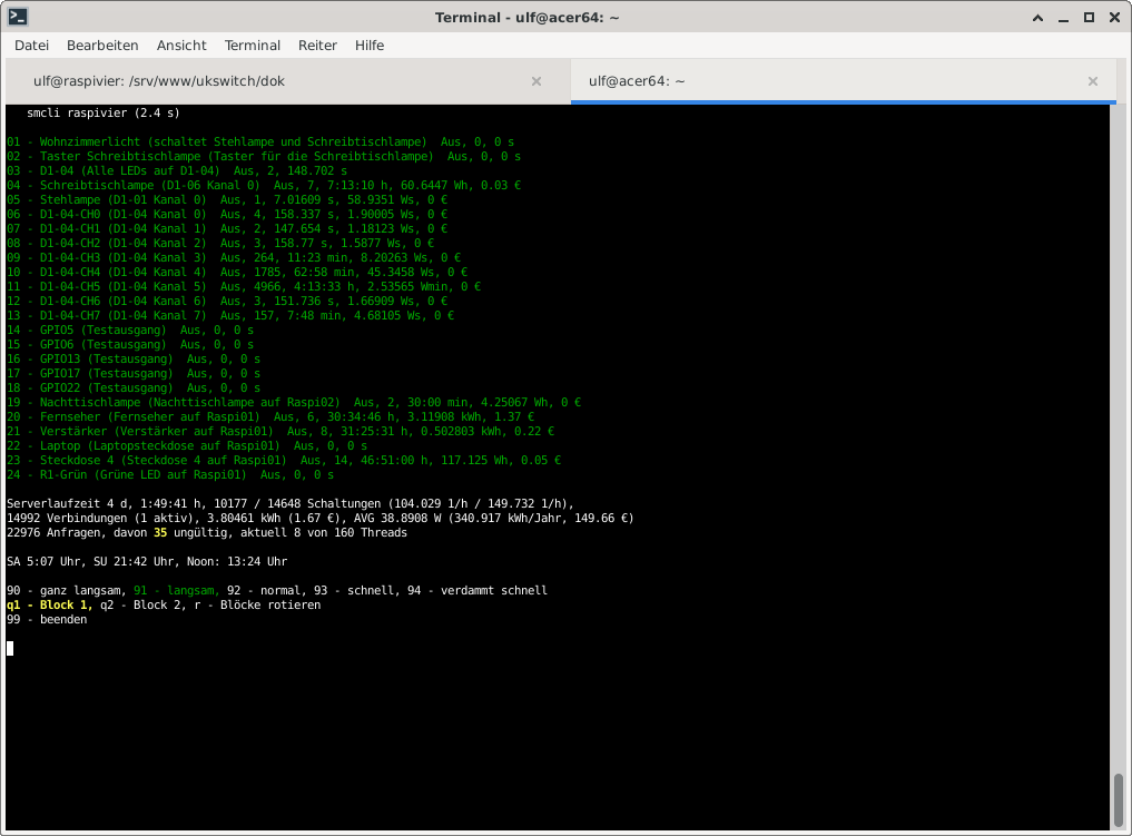 smcli in einem Terminal
